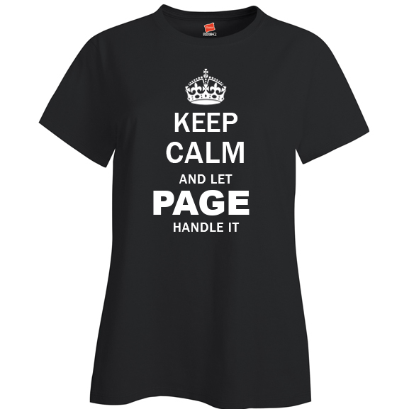 Keep Calm and Let Page Handle it Ladies T Shirt